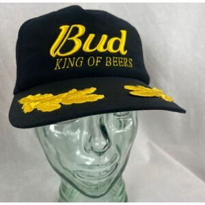 Vintage Bud King of Beers Budweiser Embroidered Snapback Hat Adjustable